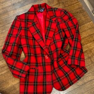 Vintage Sag Harbor Red and Black Wool Jacket